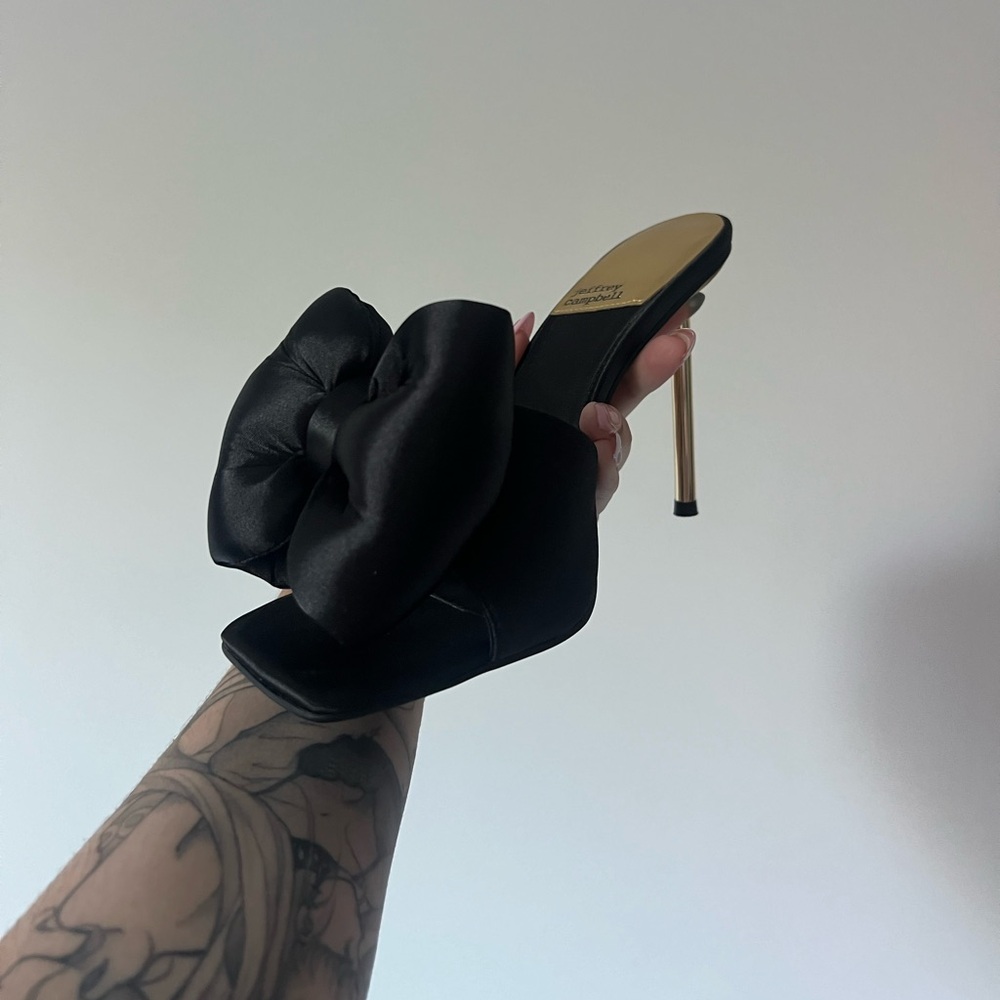 JEFFREY CAMPBELL SATIN BOW HEELS
